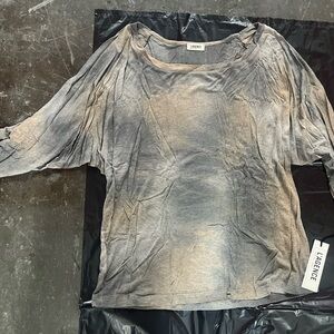 Vintage L'Agence Women's Washed Gray Scoop Neck Top